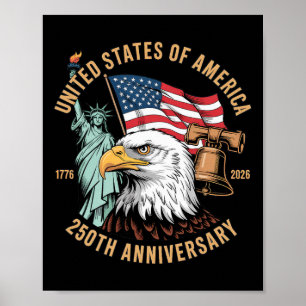 250 Jahre 1776-2026 250. Geburtstag Adler Freiheit Poster