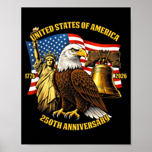 250 Jahre 1776-2026 250. Geburtstag Adler Liberty Poster