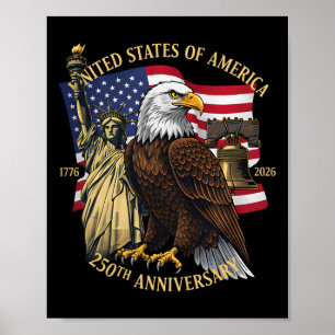 250 Jahre 1776-2026 250. Geburtstag Adler Liberty Poster