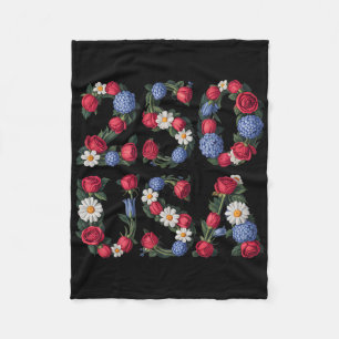 250 Jahre 1776-2026 250. Geburtstag Blumen _1 Fleecedecke