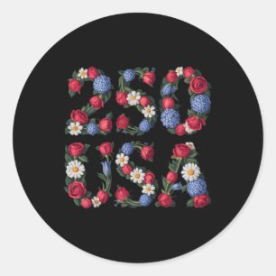 250 Jahre 1776-2026 250. Geburtstag Blumen _1 Runder Aufkleber