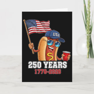 250 Jahre 1776-2026 250. Geburtstag Hotdog  Karte