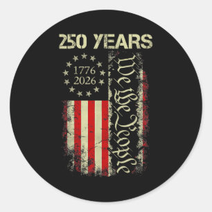 250 Jahre 1776-2026 250. Geburtstag USA-Flagge Pat Runder Aufkleber