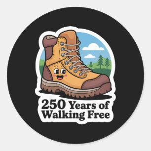 250 Jahre 1776-2026 250. Geburtstag Wandern Runder Aufkleber