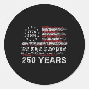250 Jahre 1776-2026 250. Geburtstagsflagge Runder Aufkleber