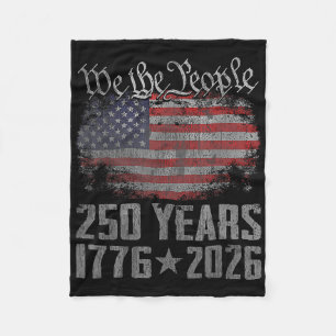 250 Jahre 1776 2026 250. Vintage-amerikanische Fla Fleecedecke