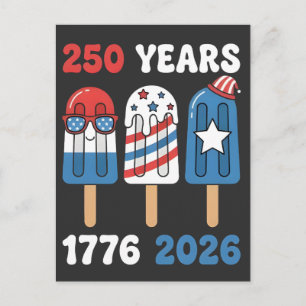 250 Jahre 1776 2026 4. Juli Eiscreme Postkarte