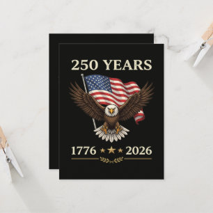 250 Jahre 1776 2026 Adler Amerikanische Flagge Einladung