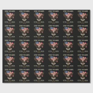 250 Jahre 1776 2026 Adler Amerikanische Flagge Geschenkpapier