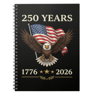 250 Jahre 1776 2026 Adler Amerikanische Flagge Notizblock