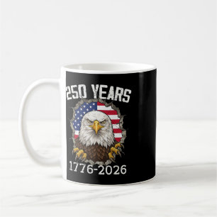 250 Jahre 1776–2026 Adler und Flagge Amerikanische Kaffeetasse