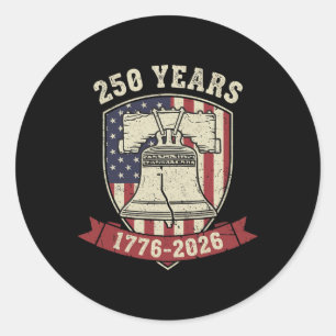 250 Jahre 1776 2026 Amerika 4. Juli Runder Aufkleber