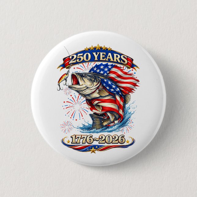 250 Jahre 1776-2026 Forellenangeln  Button (Vorderseite)
