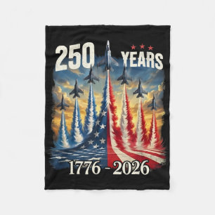 250 Jahre 1776-2026 Kampfflugzeuge USA-Flagge 250. Fleecedecke