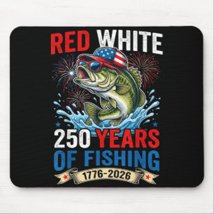 250 Jahre 1776-2026 patriotisch rot weiß & Bass Mousepad