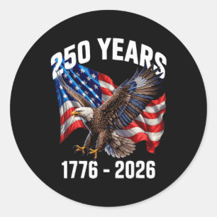 250 Jahre 1776-2026 Patriotische Adlerflagge 2026 Runder Aufkleber