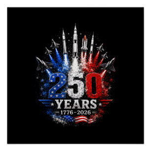 250 Jahre 1776–2026 Patriotische Himmelsfeier Kost Poster