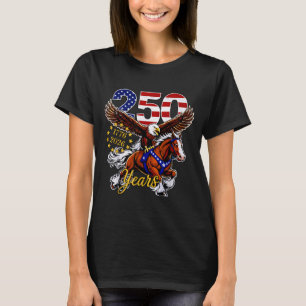 250 Jahre 1776 2026 Patriotischer Adler Pferd Amer T-Shirt