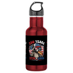 250 Jahre 1776 2026 patriotischer Waschbär USA Una Edelstahlflasche