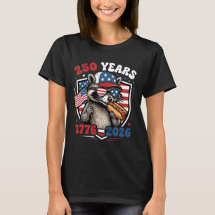 250 Jahre 1776 2026 patriotischer Waschbär USA Una T-Shirt