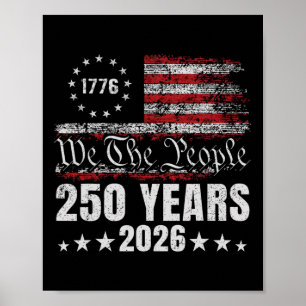 250 Jahre 1776-2026 Vintage Patriotisch 250. Gebur Poster