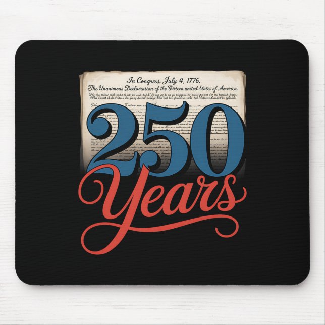 250 Jahre 1776 Unabhängigkeitserklärung der USA Gi Mousepad (Vorne)