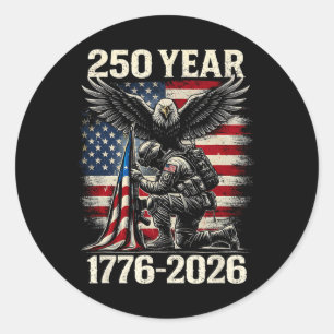 250 Jahre 250. Jubiläum USA 4. Juli Unabhängigkeit Runder Aufkleber