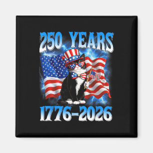 250 Jahre 250. Jubiläum USA Katze Amerikanische Fl Magnet