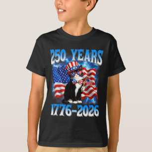 250 Jahre 250. Jubiläum USA Katze Amerikanische Fl T-Shirt
