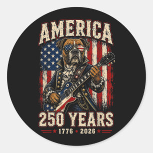 250 Jahre Aamerica Boxer Hund Patriotisch Usa 4. Runder Aufkleber