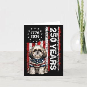 250 Jahre Aamerica Shih Tzu Patriotisch Usa Dom 4. Karte