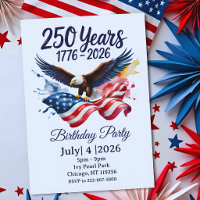 250 Jahre Adler Aquarell Amerikanische Flagge 1776