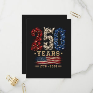 250 Jahre American Eagle Flag Patriotic  Einladungspostkarte