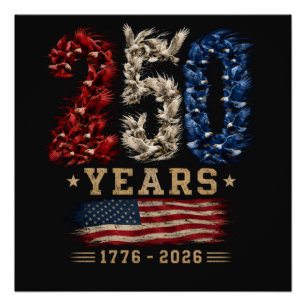 250 Jahre American Eagle Flag Patriotic Poster