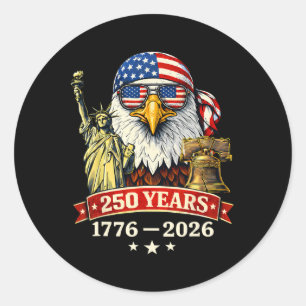 250 Jahre Amerika 1776-2026 250. Geburtstag 250.  Runder Aufkleber