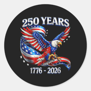 250 Jahre Amerika 1776 2026 250. USA Geburtstag Runder Aufkleber