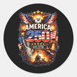 250 Jahre Amerika 1776 2026 250. USA Geburtstag Runder Aufkleber