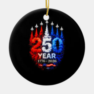 250 Jahre Amerika 1776 2026 250. USA Patriotisch 4 Keramik Ornament