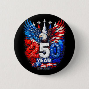 250 Jahre Amerika 1776 2026 250. USA Patriotisch Button
