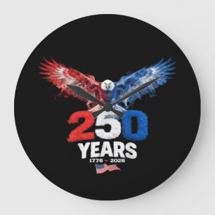 250 Jahre Amerika 1776 2026 250. USA Patriotisch  Große Wanduhr