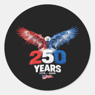 250 Jahre Amerika 1776 2026 250. USA Patriotisch Runder Aufkleber