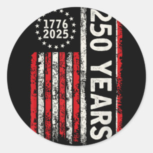 250 Jahre Amerika 1776 2026 250. USA Patriotisch Runder Aufkleber