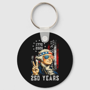250 Jahre Amerika 1776 2026 Lustig Washington 4.  Schlüsselanhänger
