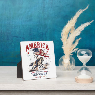 250 Jahre Amerika 1776 2026 Patriotischer Cowboy Fotoplatte