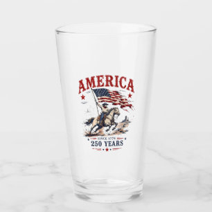 250 Jahre Amerika 1776 2026 Patriotischer Cowboy Glas