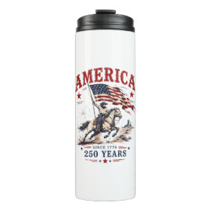250 Jahre Amerika 1776 2026 Patriotischer Cowboy Thermosbecher