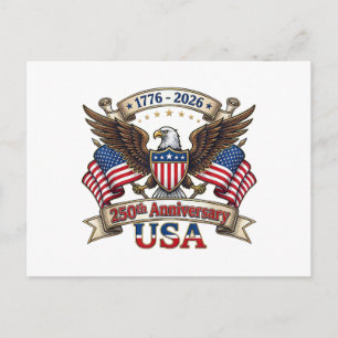 250 Jahre Amerika 250. 4. Juli Jubiläum 1 Feiertagspostkarte