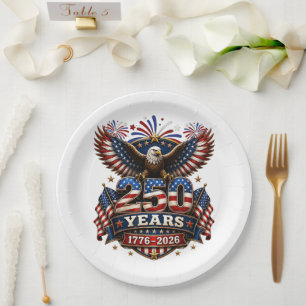 250 Jahre Amerika 250. Jubiläum 4. Juli Pappteller