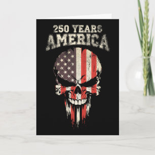 250 Jahre Amerika 4. Juli USA-Flagge Totenkopf  Karte