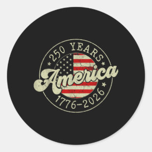 250 Jahre Amerika-Flagge 250. Jubiläum USA 4. Runder Aufkleber
